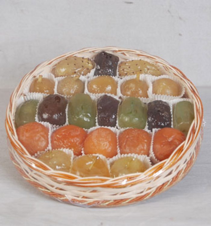 سلة فواكه مجففة قش وزن 750 غ